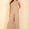 Sleeveless Tank Wide-Leg Jumpsuit – Scoop Neck