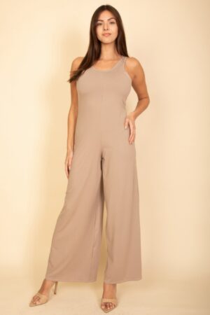 Sleeveless Tank Wide-Leg Jumpsuit – Scoop Neck