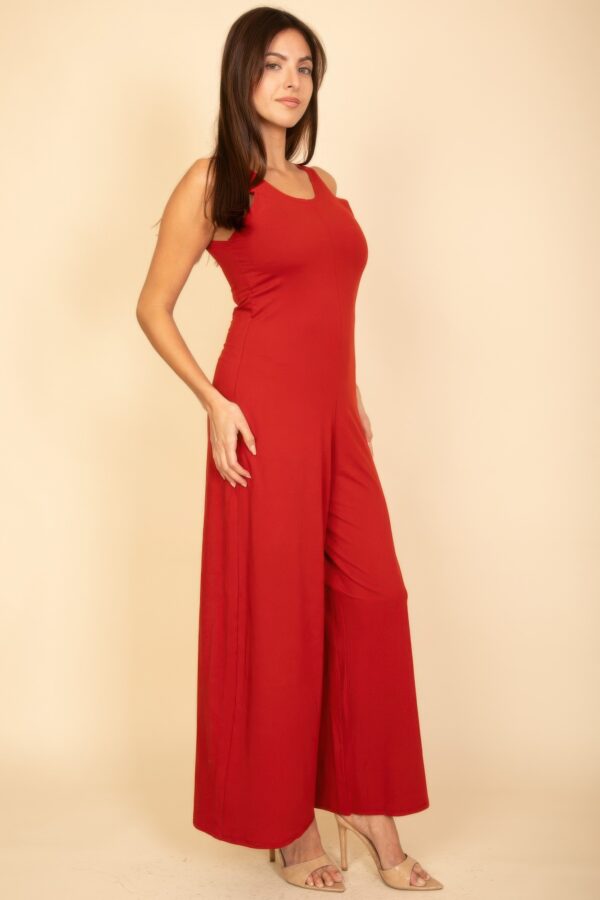 Sleeveless Tank Wide-Leg Jumpsuit – Scoop Neck