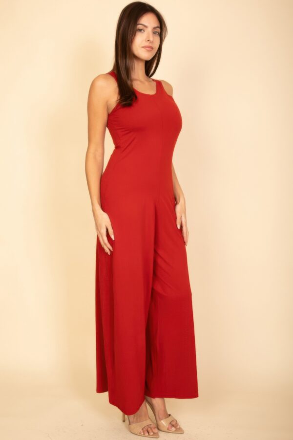 Sleeveless Tank Wide-Leg Jumpsuit – Scoop Neck