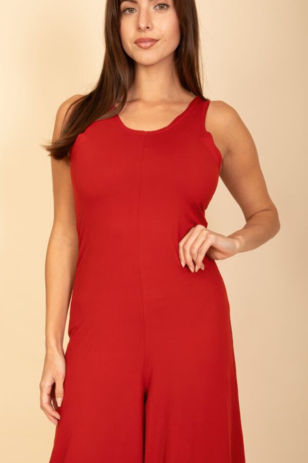 Sleeveless Tank Wide-Leg Jumpsuit – Scoop Neck