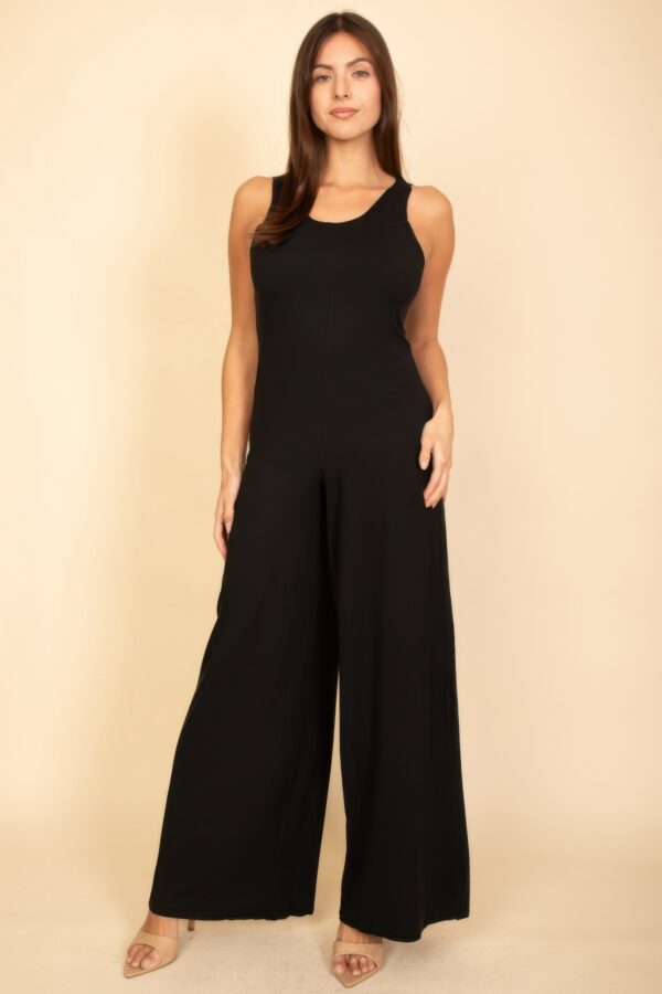 Sleeveless Tank Wide-Leg Jumpsuit – Scoop Neck