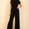 Relaxed Fit Top & High-Waist Wide-Leg Pants Set