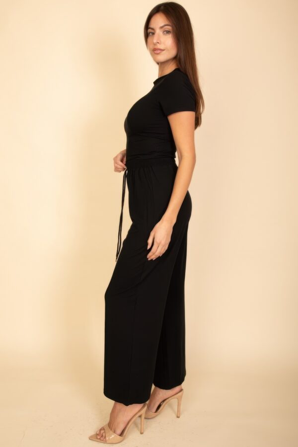 Relaxed Fit Top & High-Waist Wide-Leg Pants Set