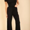 Relaxed Fit Top & High-Waist Wide-Leg Pants Set