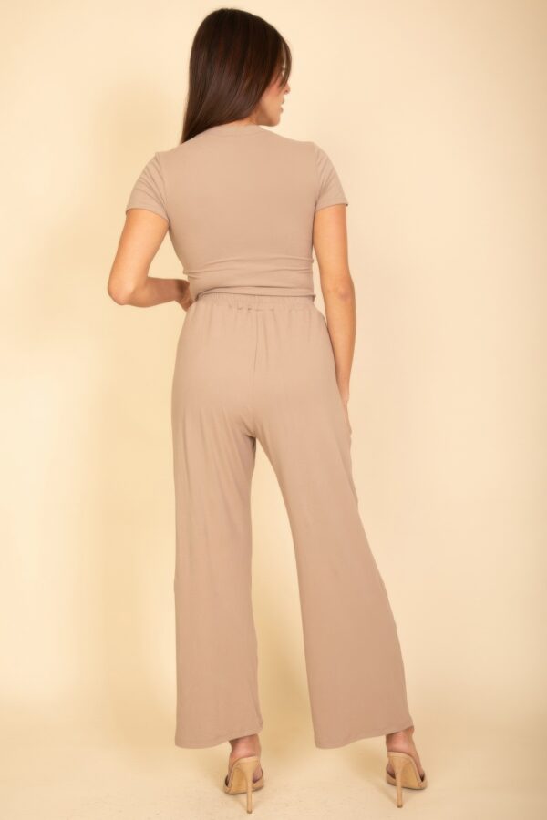 Relaxed Fit Top & High-Waist Wide-Leg Pants Set