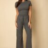 Relaxed Fit Top & High-Waist Wide-Leg Pants Set