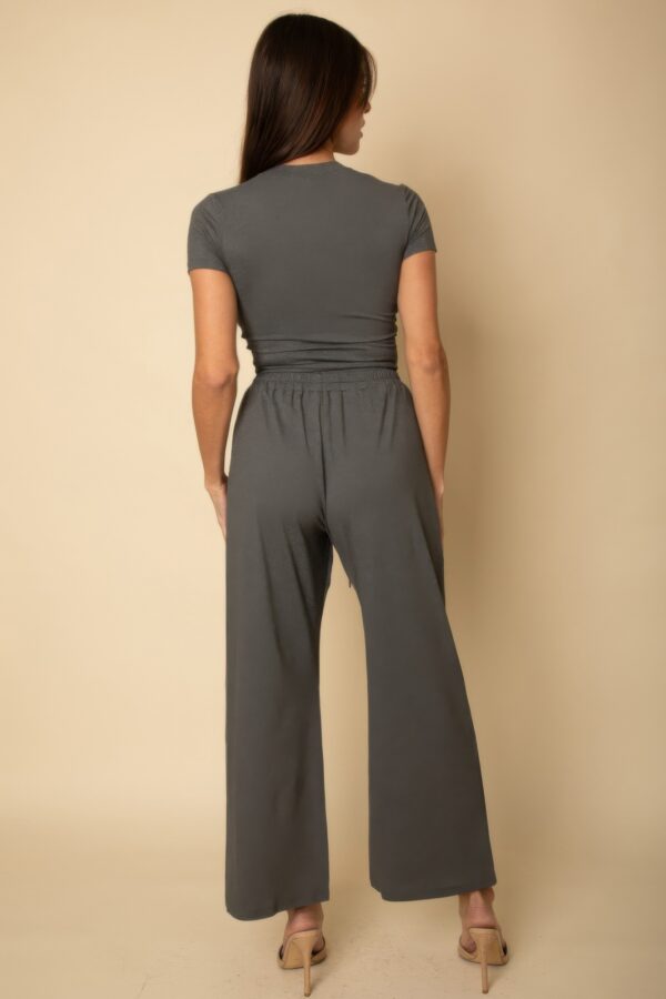 Relaxed Fit Top & High-Waist Wide-Leg Pants Set