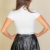 Fitted Mock Neck Short Sleeve Top – Solid Colors