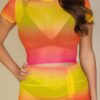 Sheer Mesh Short-Sleeve Crop Top – Lightweight