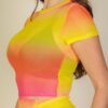 Sheer Mesh Short-Sleeve Crop Top – Lightweight