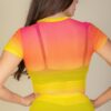 Sheer Mesh Short-Sleeve Crop Top – Lightweight