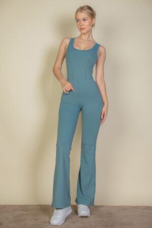 Flare-Leg Sports Jumpsuit – 4-Way Stretch