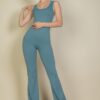 Flare-Leg Sports Jumpsuit – 4-Way Stretch