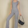 Flare-Leg Sports Jumpsuit – 4-Way Stretch