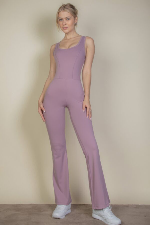 Flare-Leg Sports Jumpsuit – 4-Way Stretch