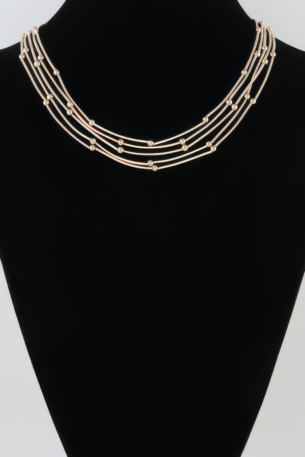 Multi Pillar Beaded Necklace – Metal Accents in Gold or Silver