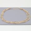 Multi Pillar Beaded Necklace – Metal Accents in Gold or Silver