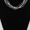 Multi Pillar Beaded Necklace – Metal Accents in Gold or Silver
