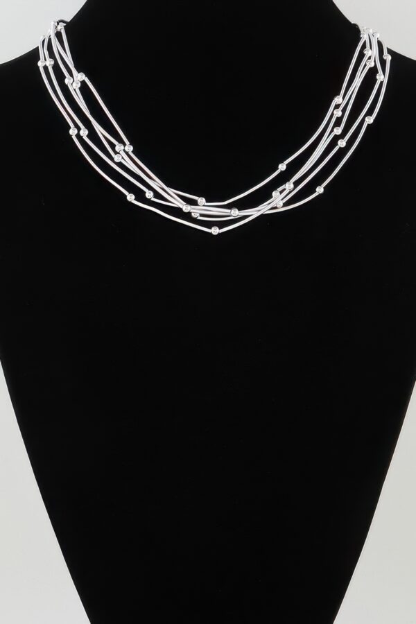 Multi Pillar Beaded Necklace – Metal Accents in Gold or Silver