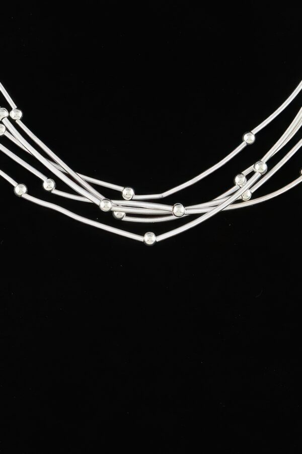 Multi Pillar Beaded Necklace – Metal Accents in Gold or Silver