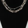 Multi Pillar Beaded Necklace – Metal Accents in Gold or Silver
