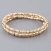 Triple Pillar Stone Beaded Bracelet – Gold, Silver