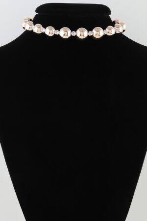 Rhinestone Beaded Choker Necklace – Gold & Silver