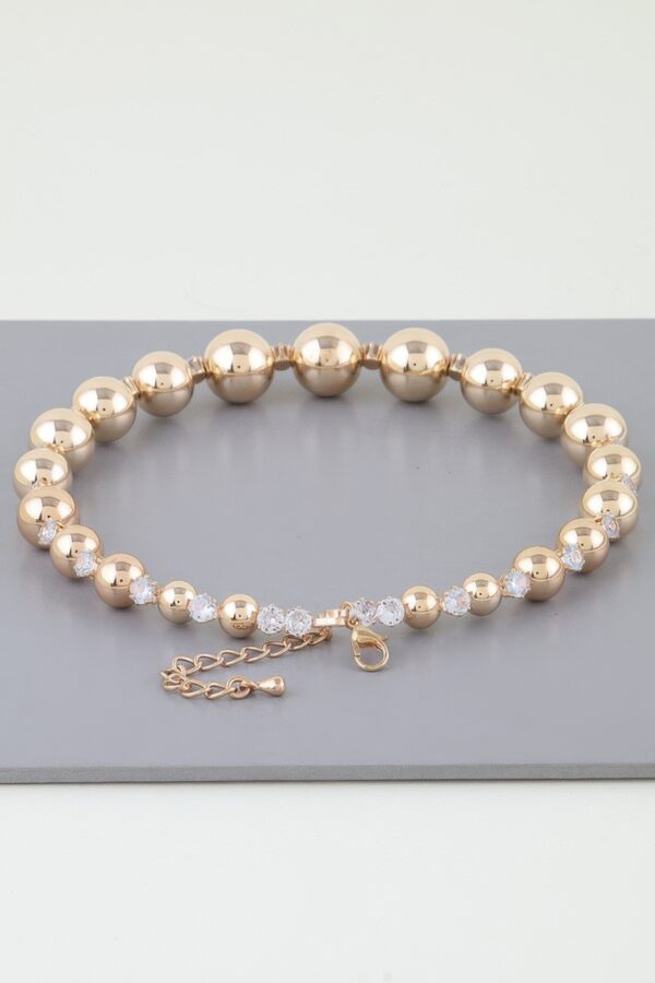 Rhinestone Beaded Choker Necklace – Gold & Silver