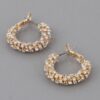 Petite Bejeweled Hoop Earrings – Clear Rhinestone Accent