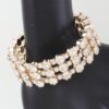 Triple-Row Bejeweled Cuff Bracelet, Gold or Silver