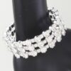 Triple-Row Bejeweled Cuff Bracelet, Gold or Silver