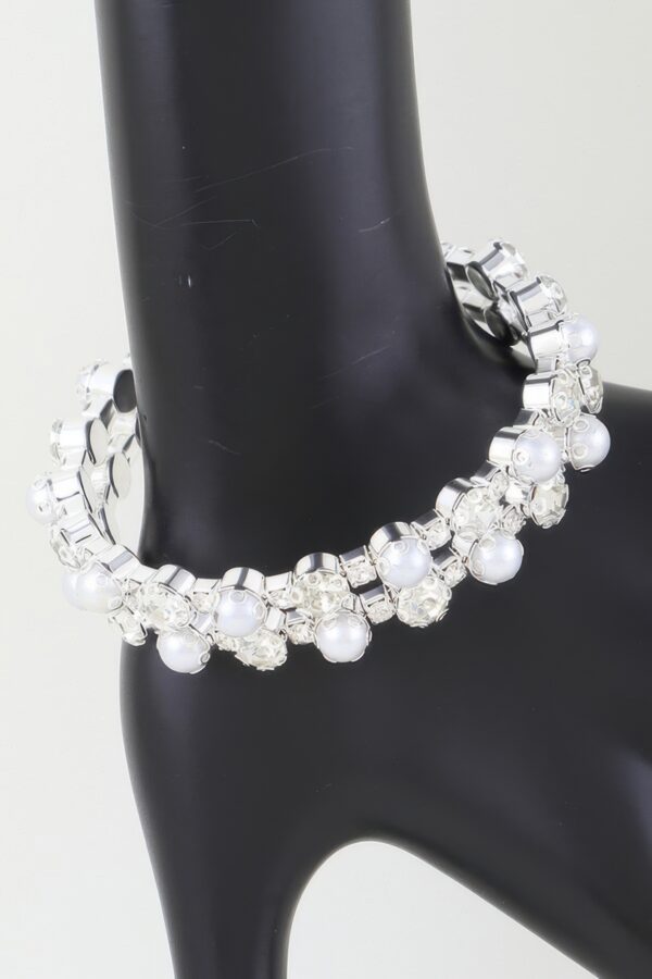 Double Pearl Cuff Bracelet – Open Metal Cuff