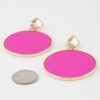 Bright Circle Drop Earrings – Gold Fuchsia & Light Green