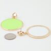 Bright Circle Drop Earrings – Gold Fuchsia & Light Green