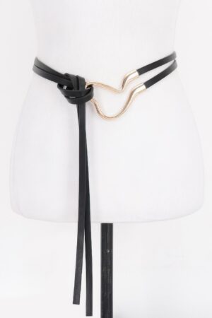 Metal Buckle Wrap Belt – Bold Buckle in Black, Camel, White