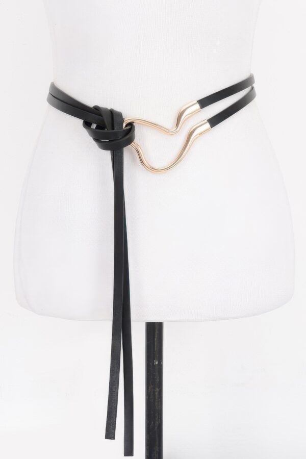 Metal Buckle Wrap Belt – Bold Buckle in Black, Camel, White