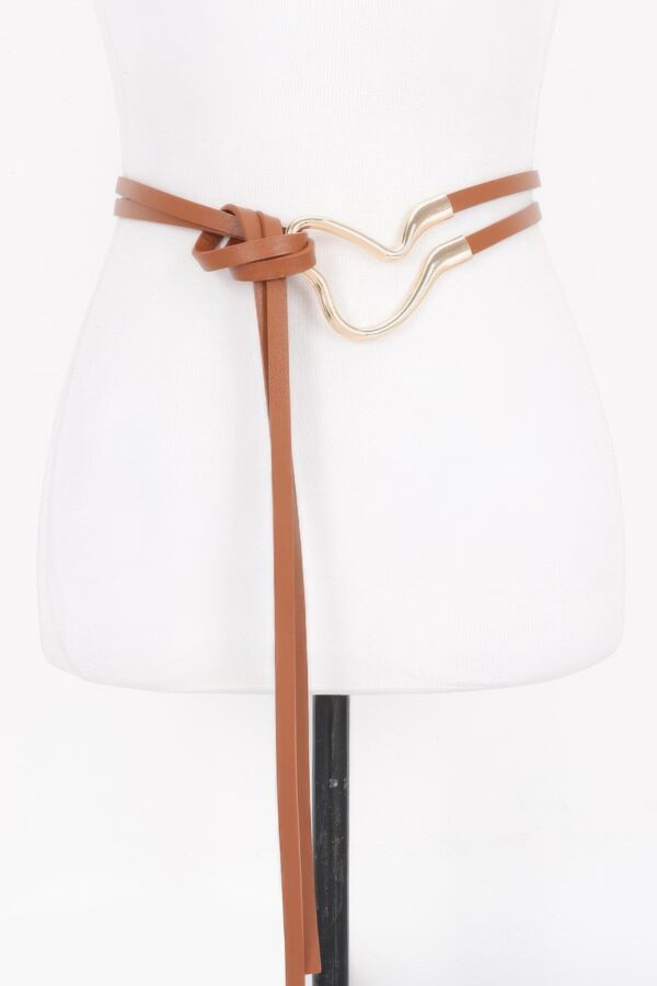 Metal Buckle Wrap Belt – Bold Buckle in Black, Camel, White