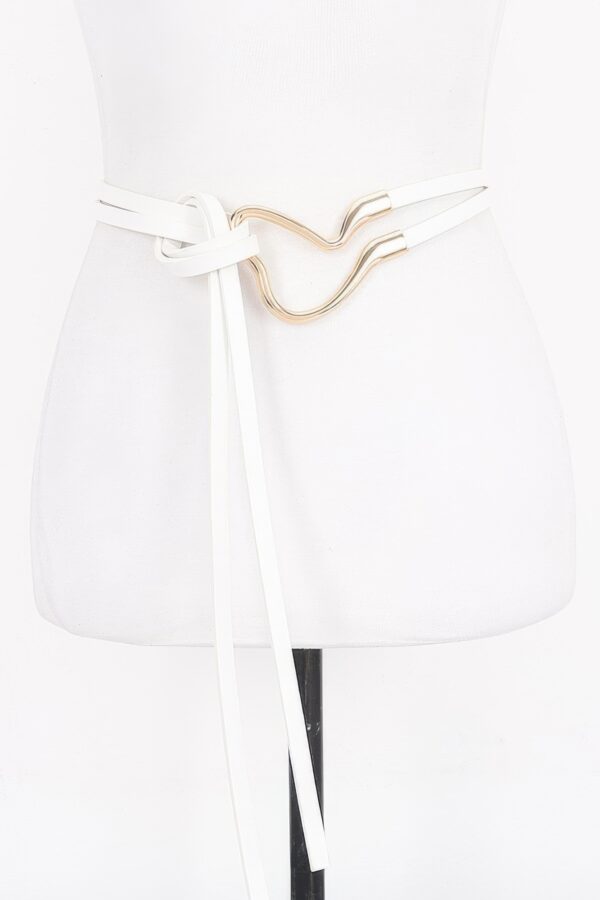 Metal Buckle Wrap Belt – Bold Buckle in Black, Camel, White