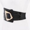 Metal Buckle Elastic Belt – Classic Buckle, Black/Nude/White