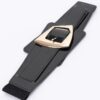 Metal Buckle Elastic Belt – Classic Buckle, Black/Nude/White