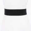 Metal Buckle Elastic Belt – Classic Buckle, Black/Nude/White
