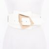 Metal Buckle Elastic Belt – Classic Buckle, Black/Nude/White
