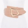 Metal Buckle Elastic Belt – Classic Buckle, Black/Nude/White