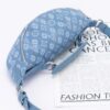 Embossed Denim Crossbody Bag with Mixed Metal Accents