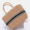 Faux Straw Tote – Woven Texture with Mixed Metal Accents
