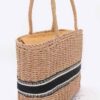 Faux Straw Tote – Woven Texture with Mixed Metal Accents