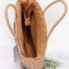 Faux Straw Tote – Woven Texture with Mixed Metal Accents