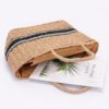 Faux Straw Tote – Woven Texture with Mixed Metal Accents