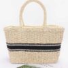 Faux Straw Tote – Woven Texture with Mixed Metal Accents